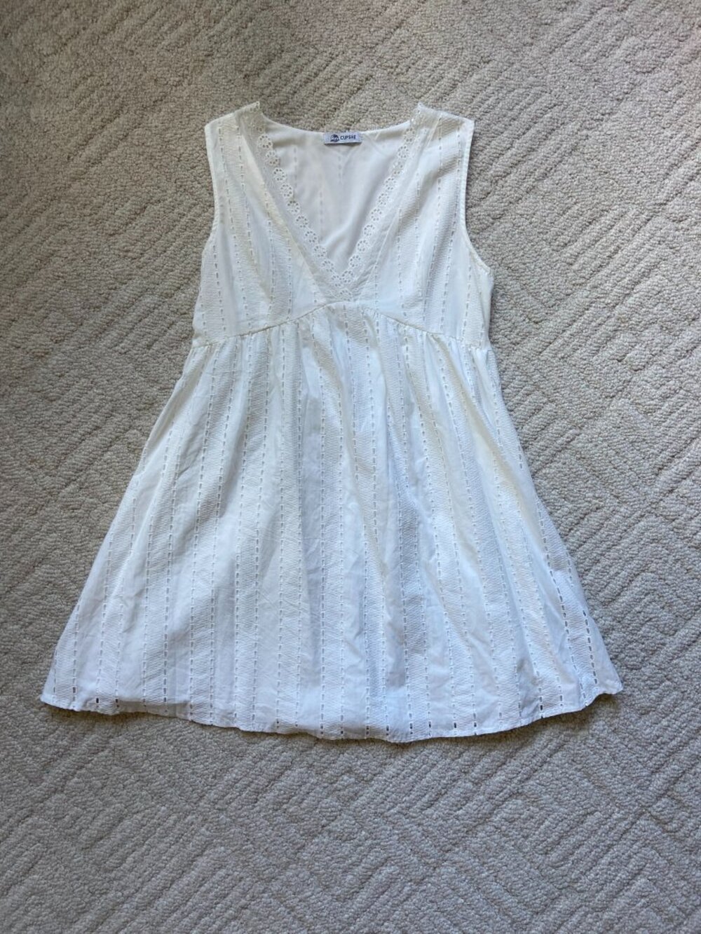 Cupshe White Cotton Summer Cover-Up Mini Dress